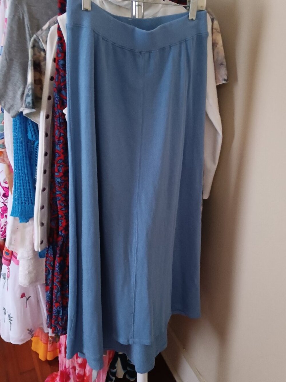 NWT Lilla P Ocean Blue Cotton Terry Cloth Knit Skirt Size Small